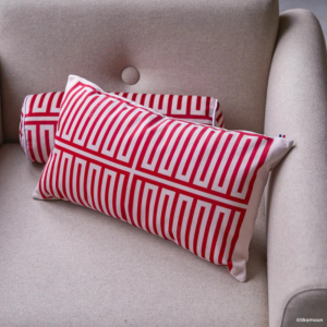 Coussin Elios rose et rouge S