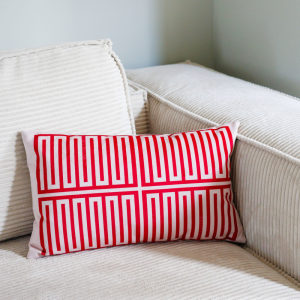Coussin Elios rose et rouge S